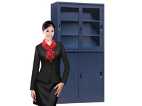 HDY-01A Upper Glass Lower Steel Sliding Cabinet