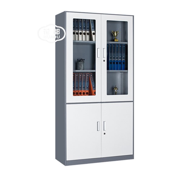 HDW-S-B04 窄邊雙色對開玻文件柜