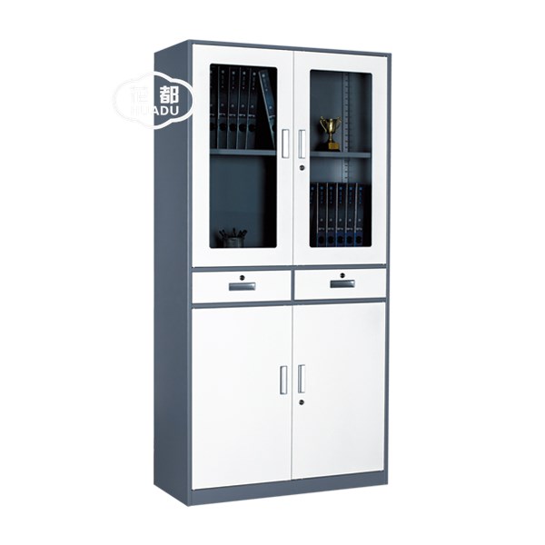 HDW-S-B24窄邊雙色二明斗玻璃文件柜